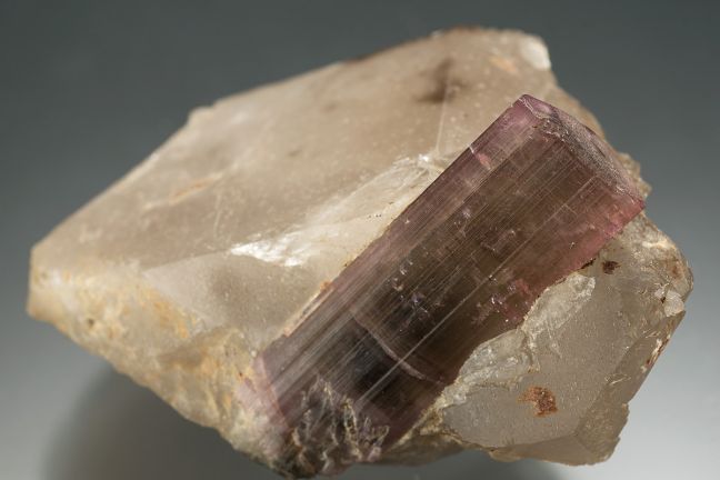 Elbaite(var. rubellite) on Quartz Elbaite(var. rubellite) on Quartz