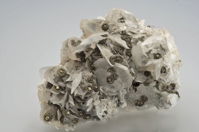 Pyrite on Calcite