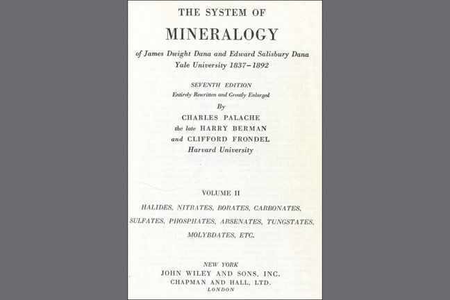 Dana's System of Mineralogy Volume II, Seventh edition