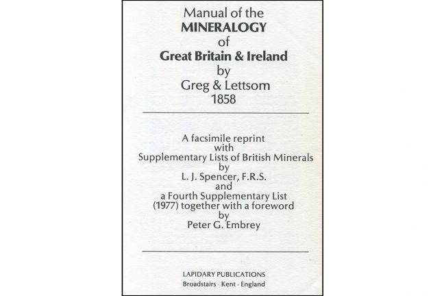 Manual  of the Mineralogy of Great Britain and Ireland