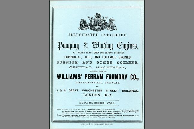 Illustrated catalogue of Pumping and Winding Engines manufactured by Williams' Perran Foundry