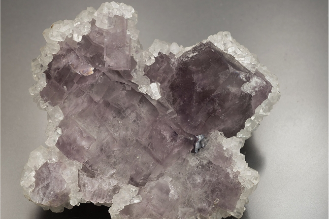 Calcite on Fluorite