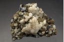 Calcite on Pyrite with Sphalerite