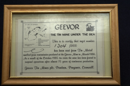 Cornish Tin ingot
