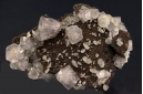 Fluorite and calcite on siderite