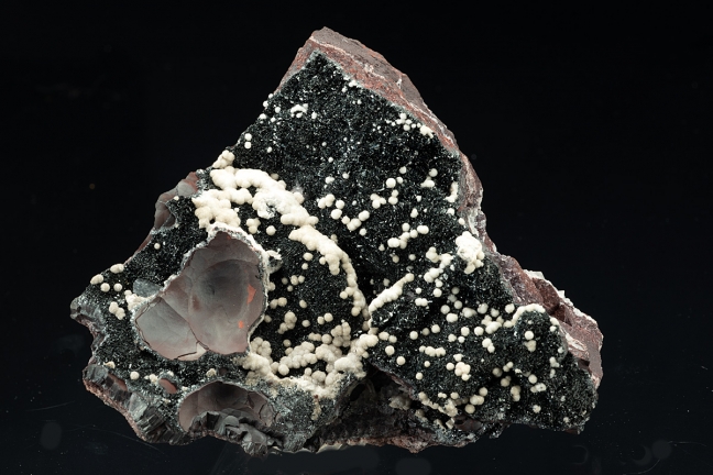 Calcite on Specularite (Var. of Hematite)