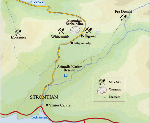 Strontian Mines, Scotland, UK Strontian Mines, Scotland, UK