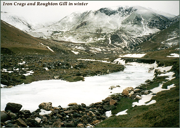 iron crags and roughton gill in winter