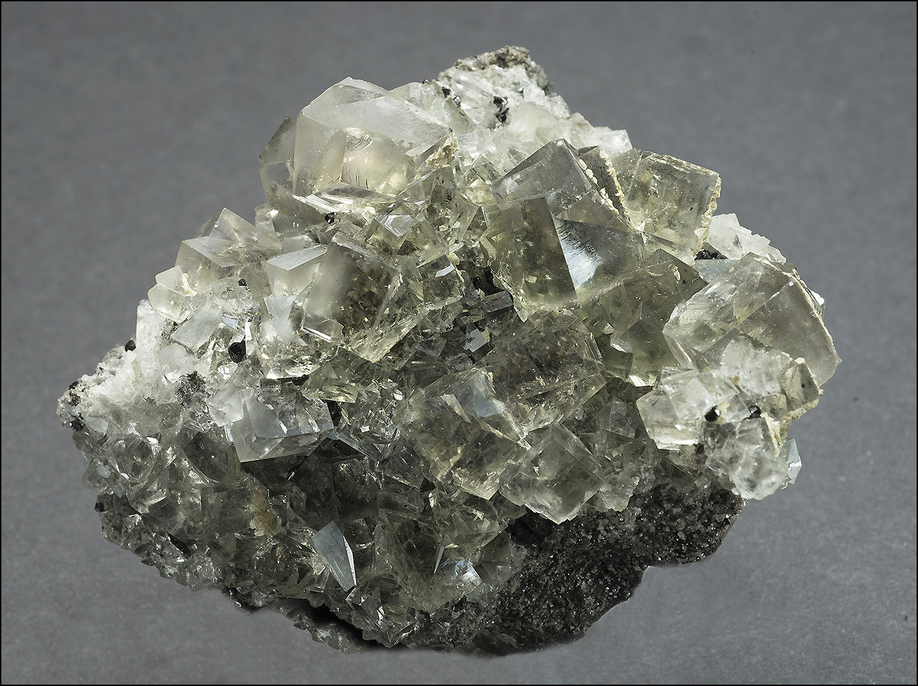 Fluorite with minor sphalerite, Beaumont mine, Allenheads.  80x65x60mm.  recovered in 1975