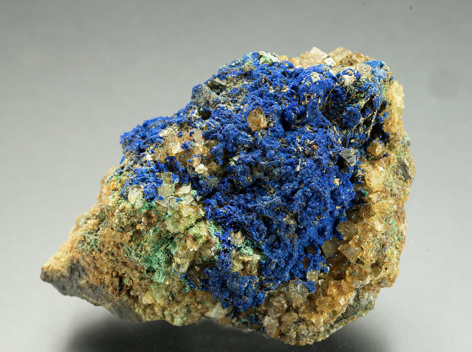 Azurite, Great Sleddale copper mine, Upper Swaledale.  65x45x40mm