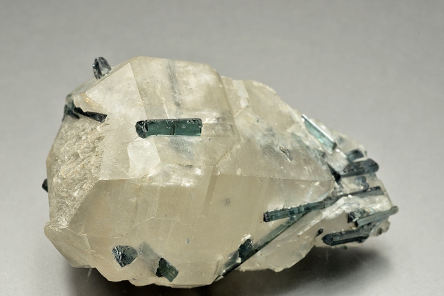 Elbaite on quartz Elbaite on quartz